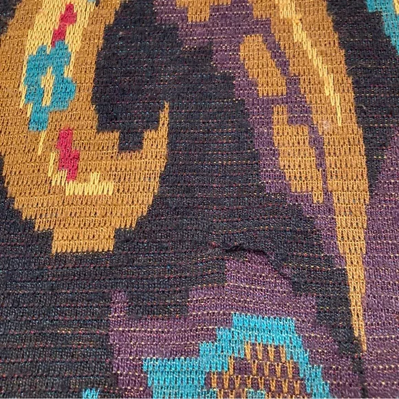 Vintage 80’s 90’s Colorful Floral Paisley Sweater Retro Funky Gold Men’s Large - Picture 5 of 9